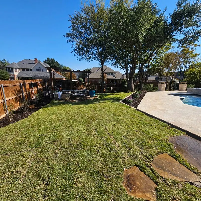 Pool area after landscaping