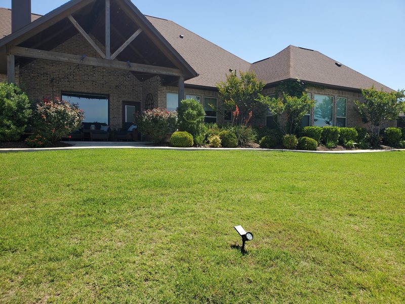 Finished backyard with patio and sod