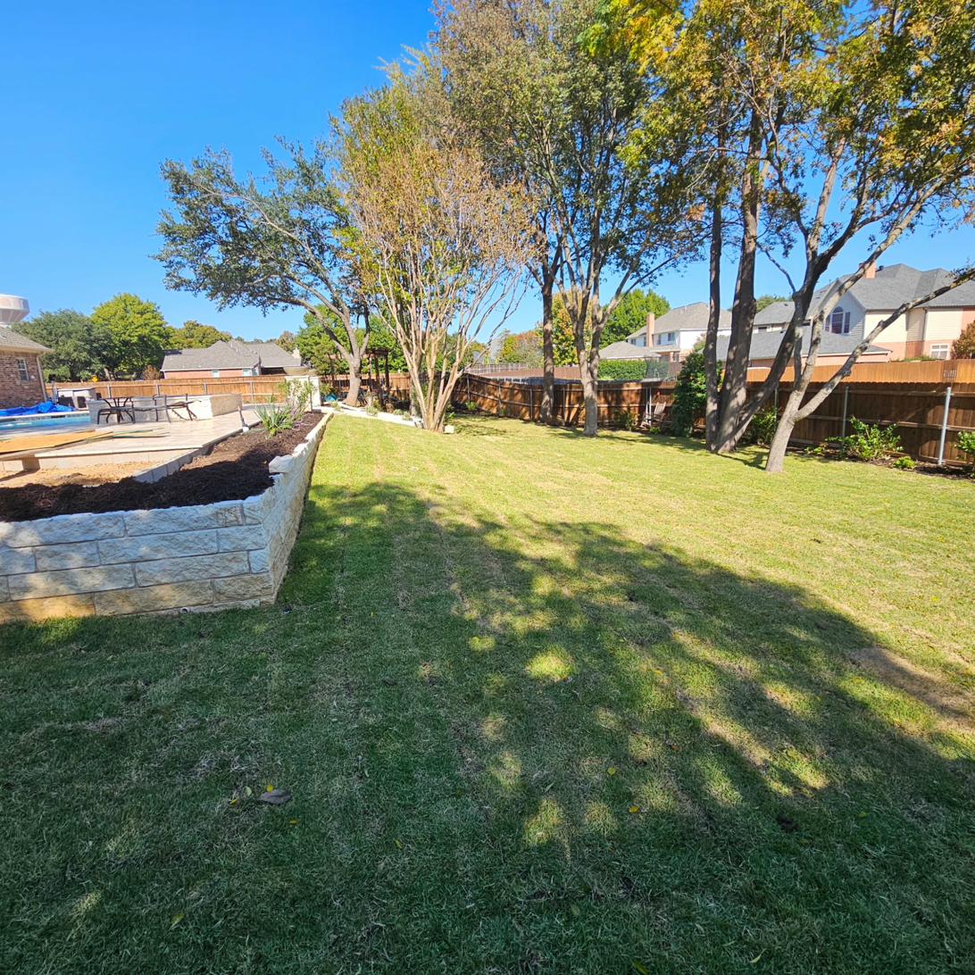 Mulch beds with boulders
